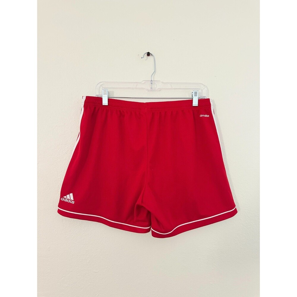 Adidas Squad 17 Soccer Track Shorts 5" Inseam Red White Athletic Women's Large